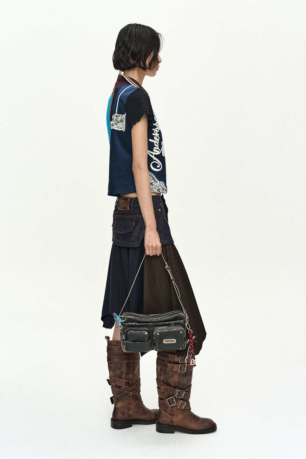 Andersson Bell Reworked Football Collar Top