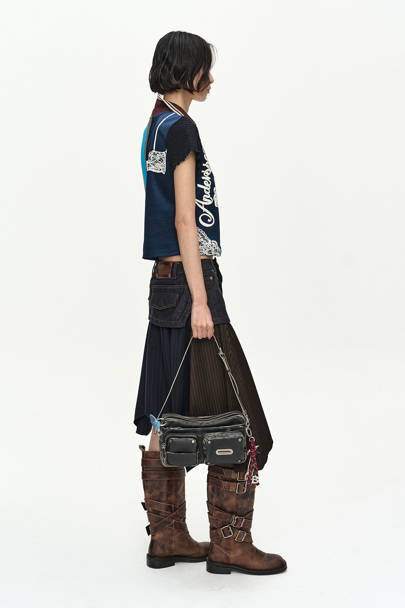 Andersson Bell Reworked Football Collar Top