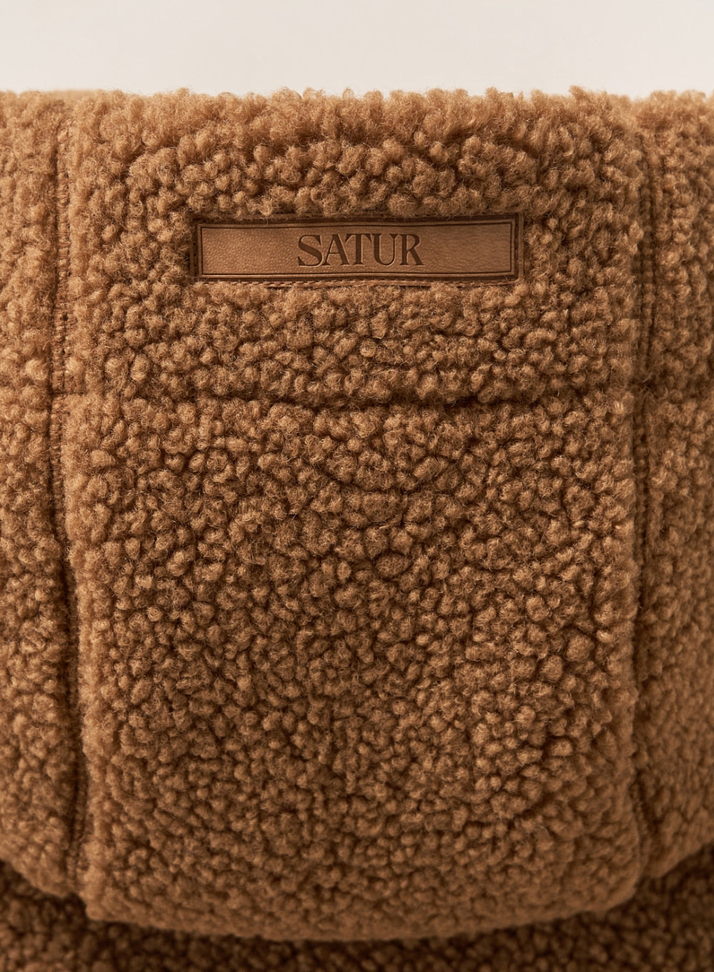 Satur (W) Shearling Fleece Hood Zip-up - Brown