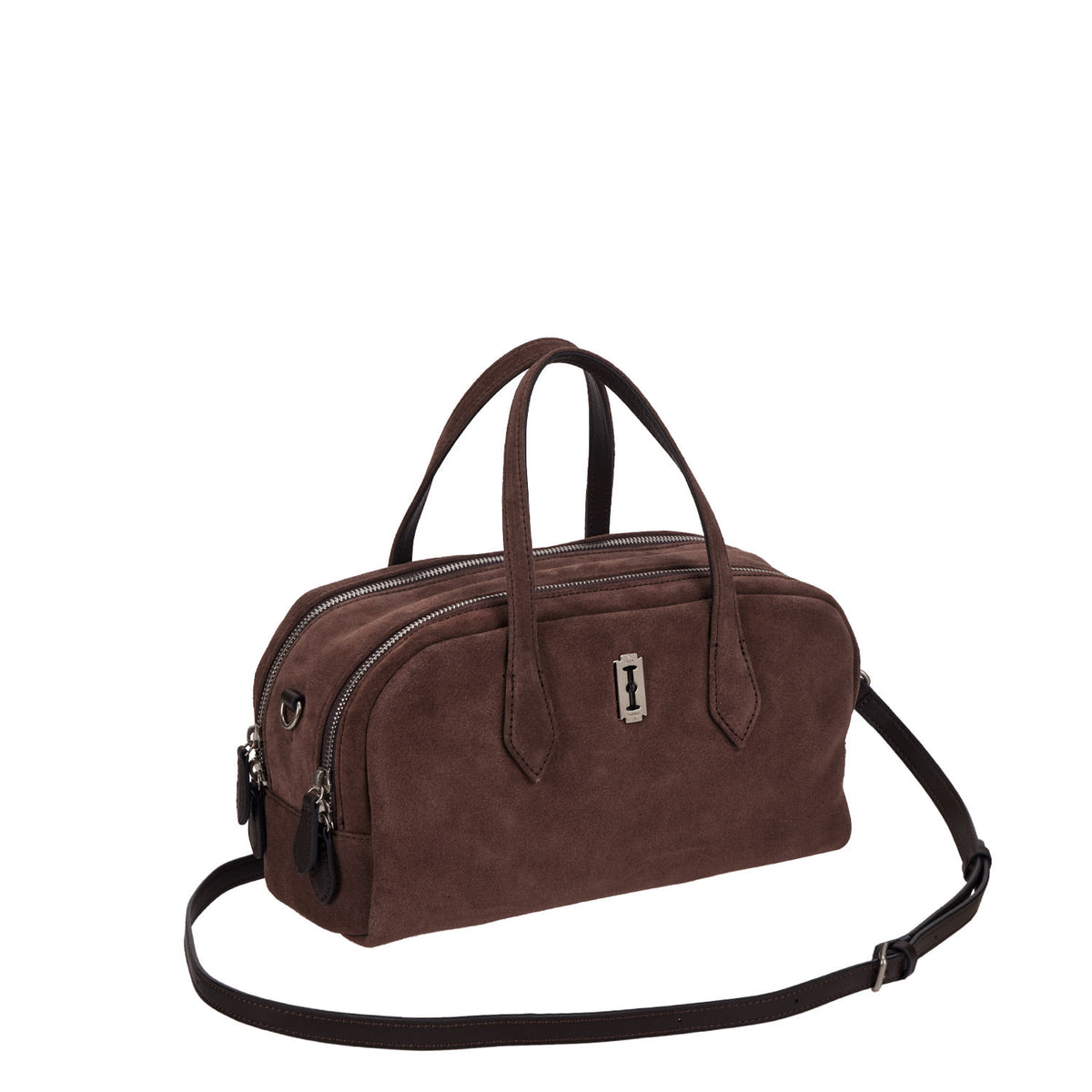 Vunque Halfmoon Two Block Suede Tote S Rum Brown