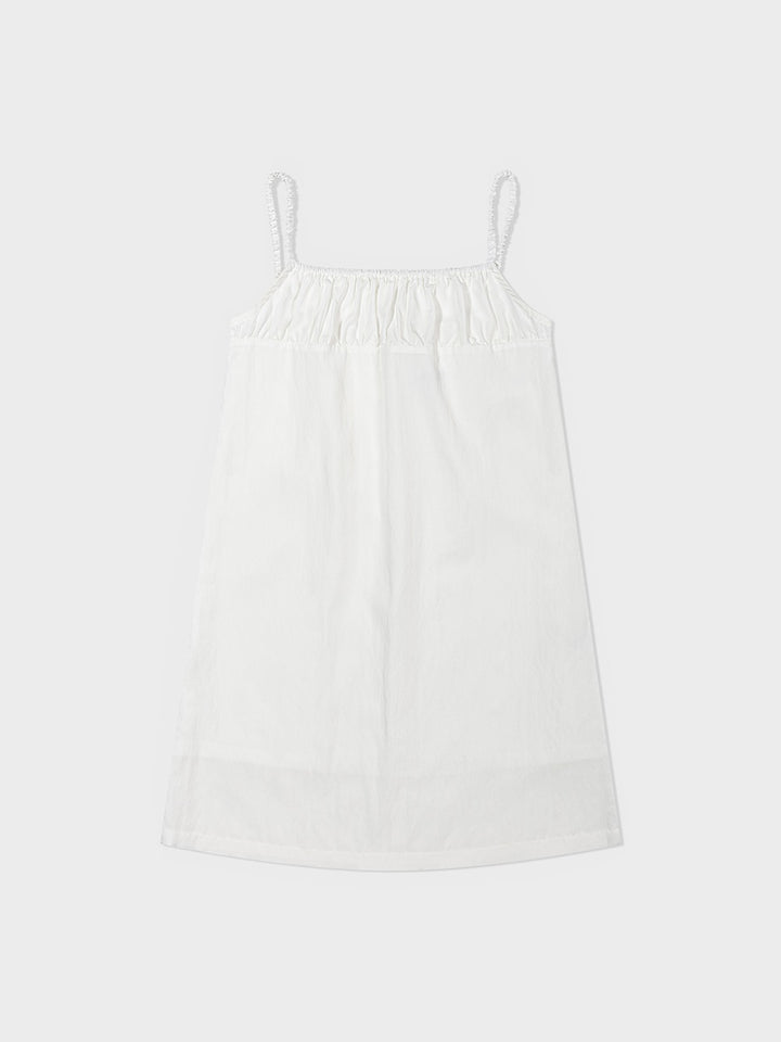 Low Classic Shirring String Dress Off White