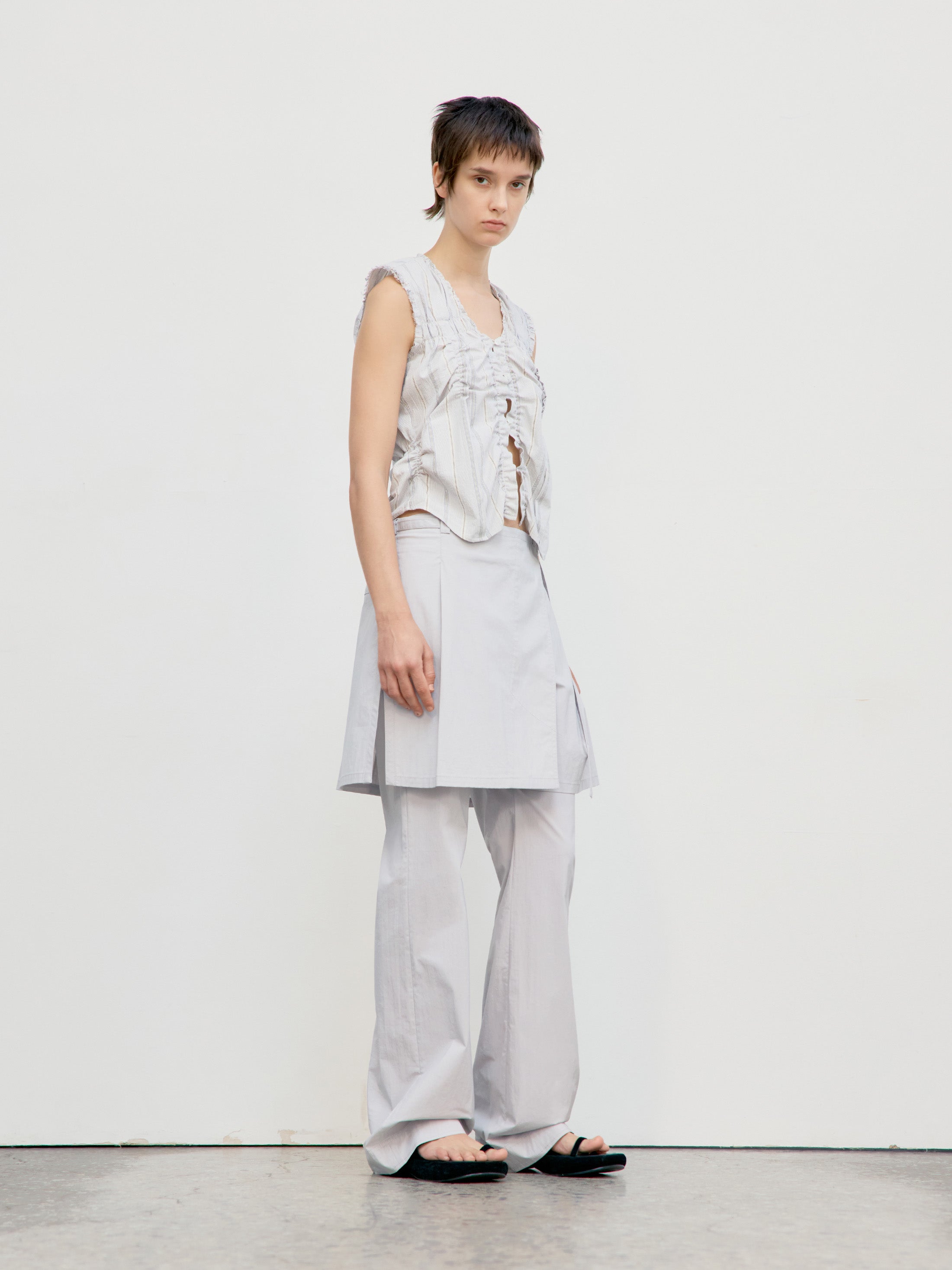 Low Classic New Layered Wrap Skirt Pants Grey