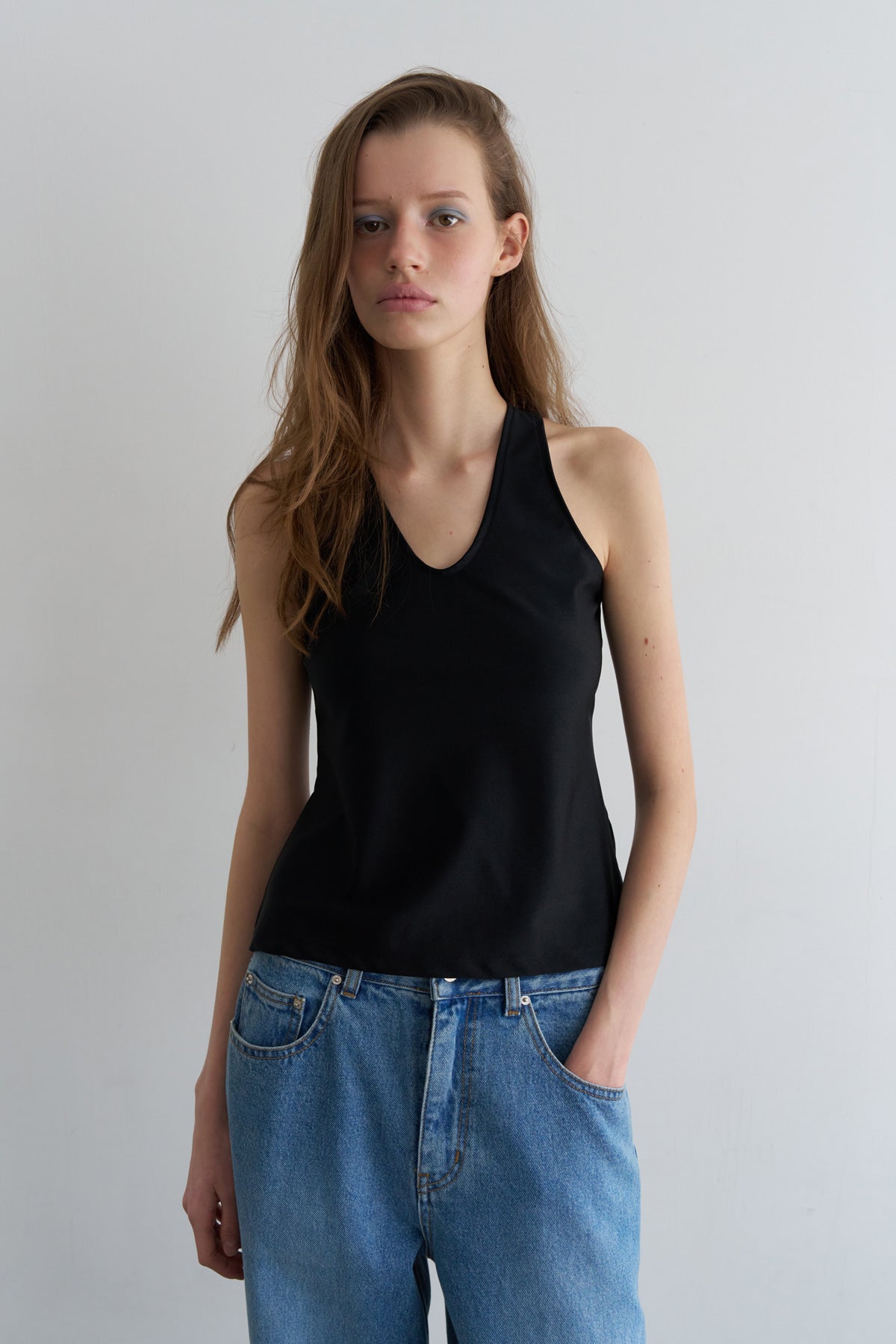Overdueflair Glitter Halter Top Black