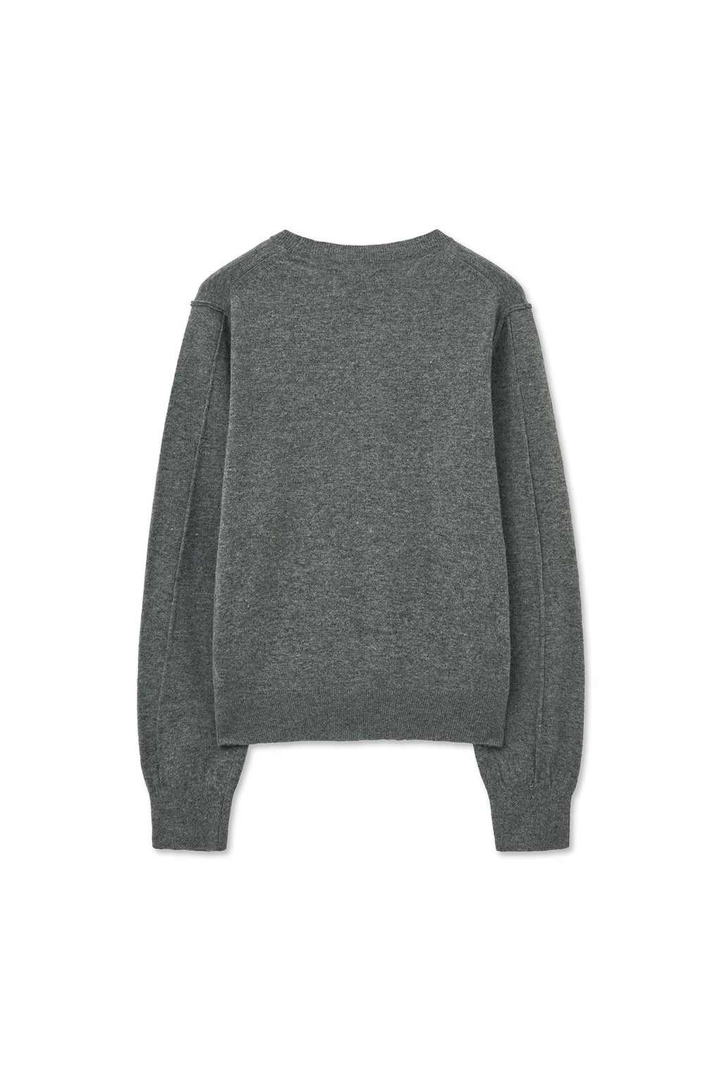 [matinkim] CASHMERE BLENDED ROUND KNIT PULLOVER IN GREY
