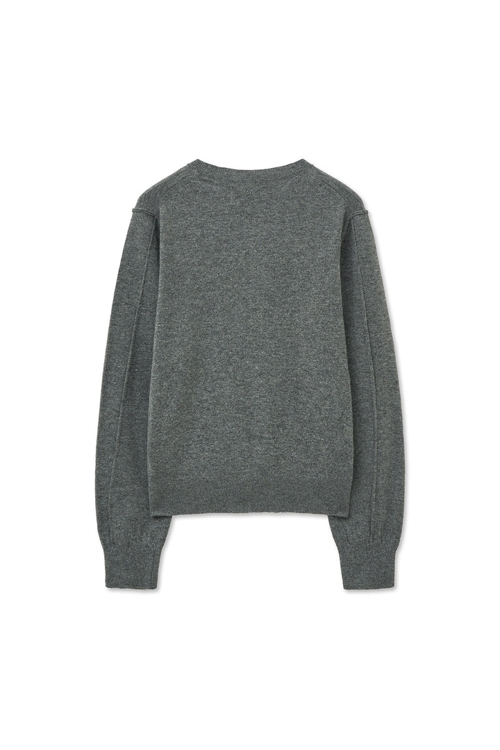 Matinkim Cashmere Blended Round Knit Pullover IN Grey