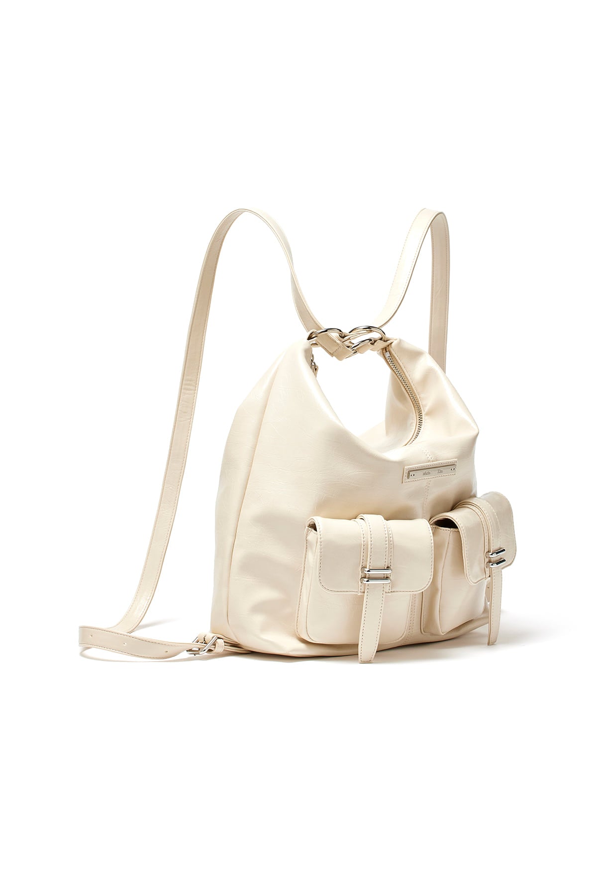 Matinkim Double Pocket Two Way Bag IN Cream
