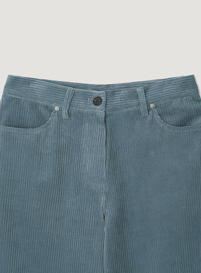 Mango Maniplease Jade Corduroy Pants Blue