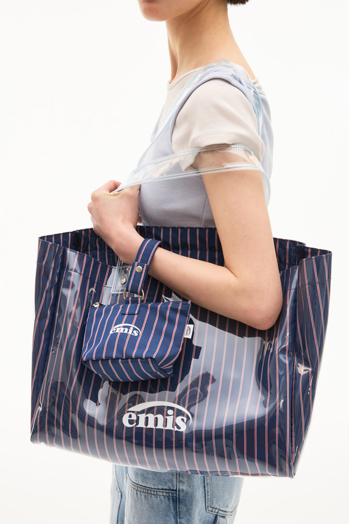 Emis Clear Stripe Shoulder Bag-Navy