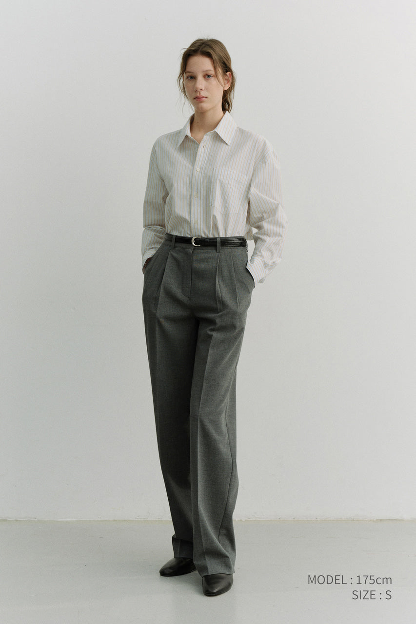 Dunst Unisex Oversized Striped Shirt Beige Stripe