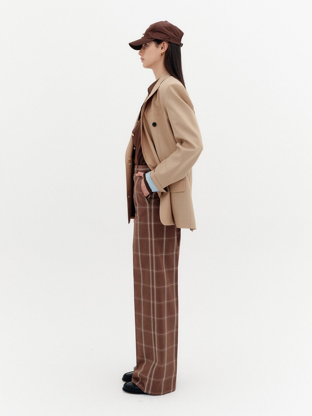 EENK Pattern Straight Pants - Brown