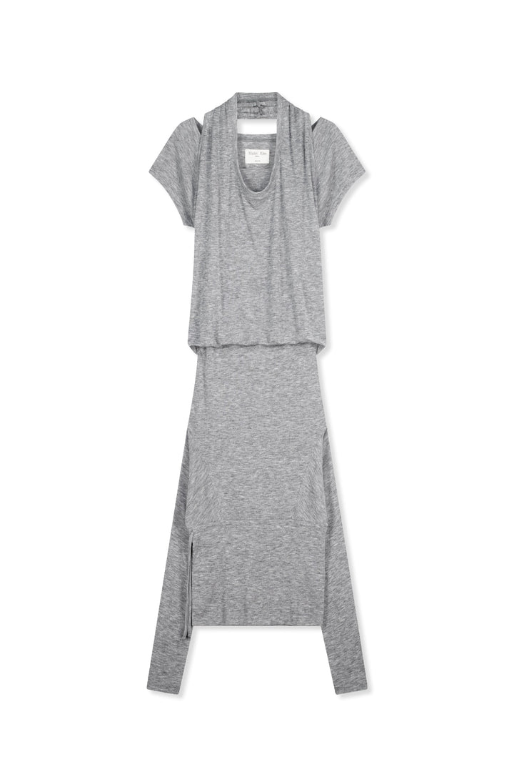 Matinkim Two Way Layered Jersey Dress IN Grey