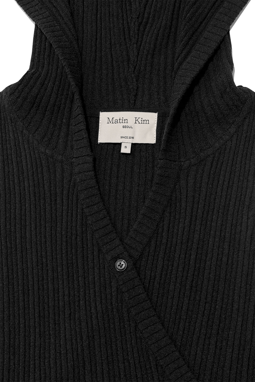 Matinkim Wrap Sleeveless Knit Hoody Top IN Black