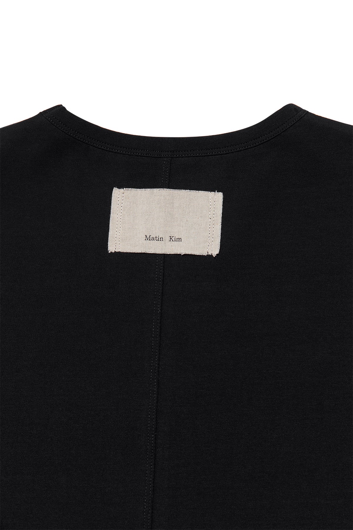 Matinkim Stitch Printing Detail Crop Top IN Black