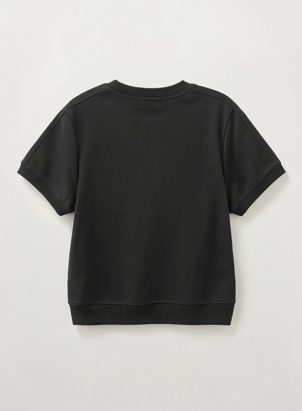 [satur] (W) Lawton Crop Half Sweatshirt - Black