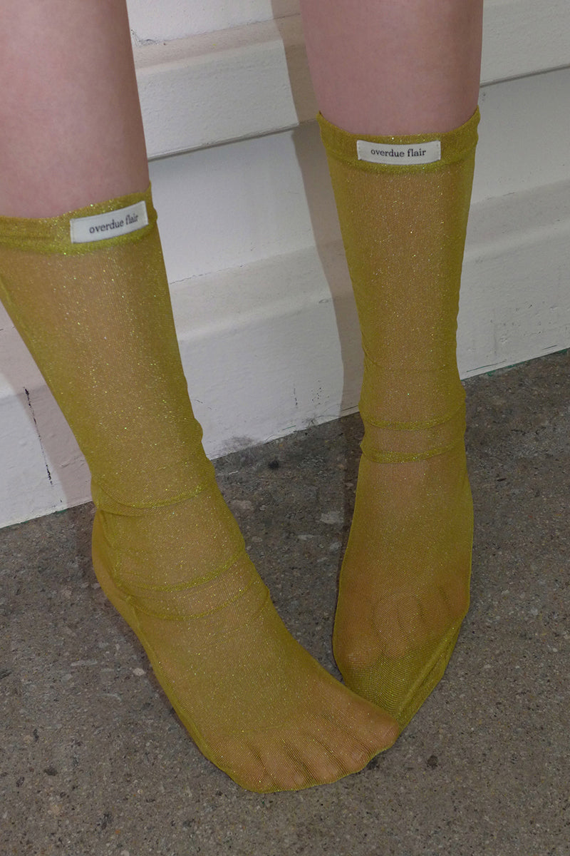 Overdueflair Mesh Socks Olive