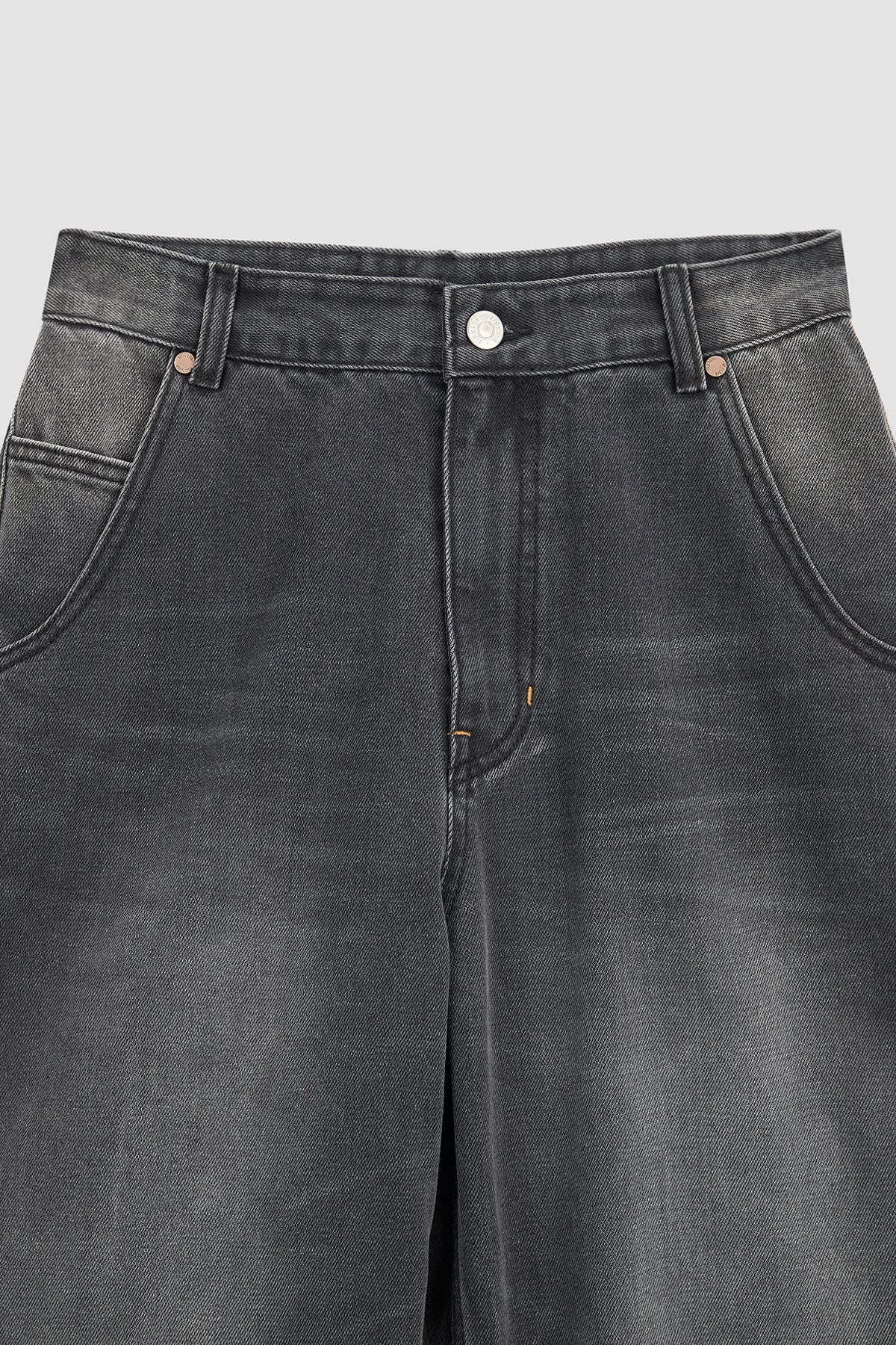 Matinkim Washed Wide Denim Pants IN Dark Grey