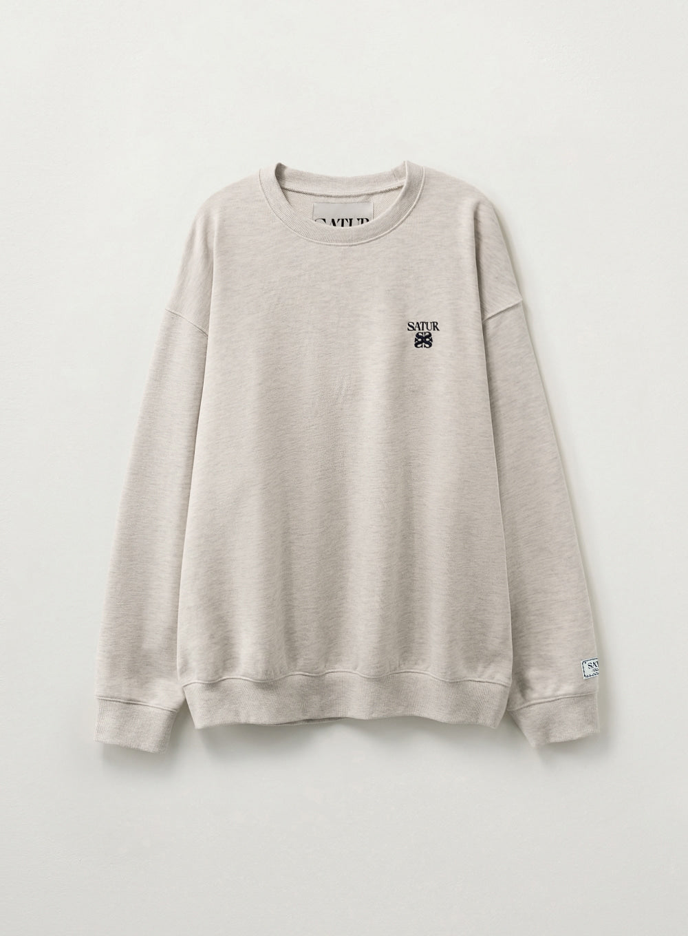 [satur] Loren Classic Logo Basic Sweatshirt - Melange Ivory