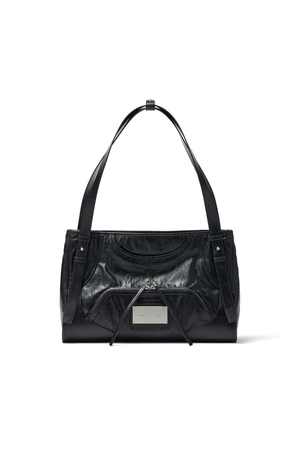 [matinkim] TWO WAY STRAP SQUARE BAG IN BLACK