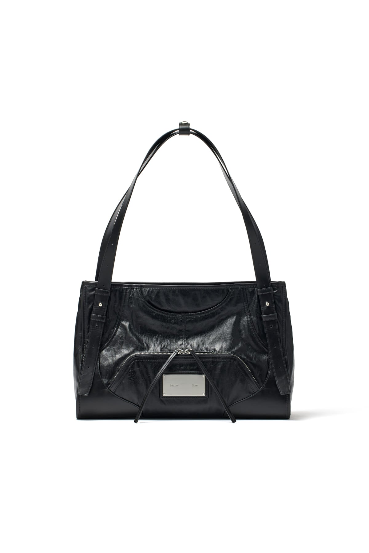 [matinkim] TWO WAY STRAP SQUARE BAG IN BLACK
