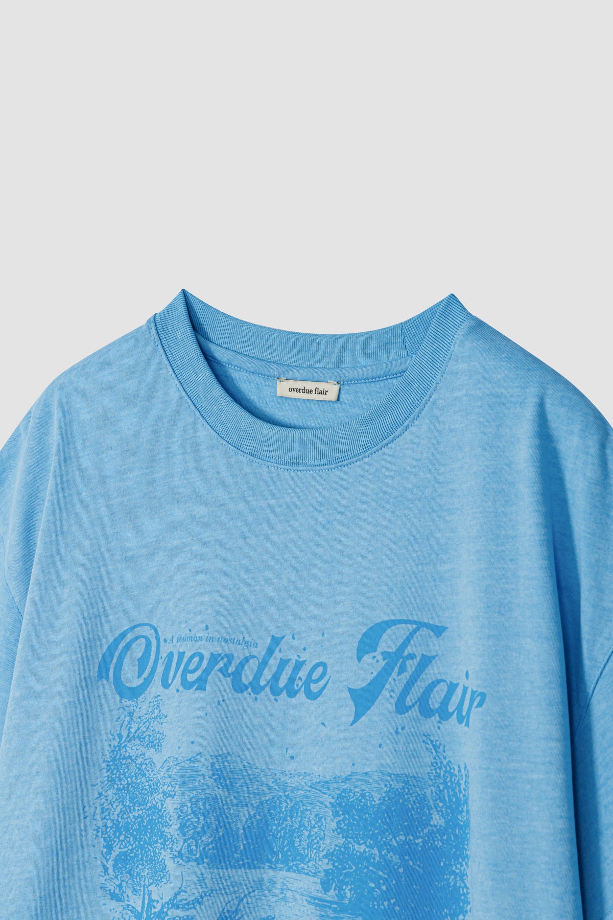 Overdueflair New Vintage Printing T-Shirt Blue