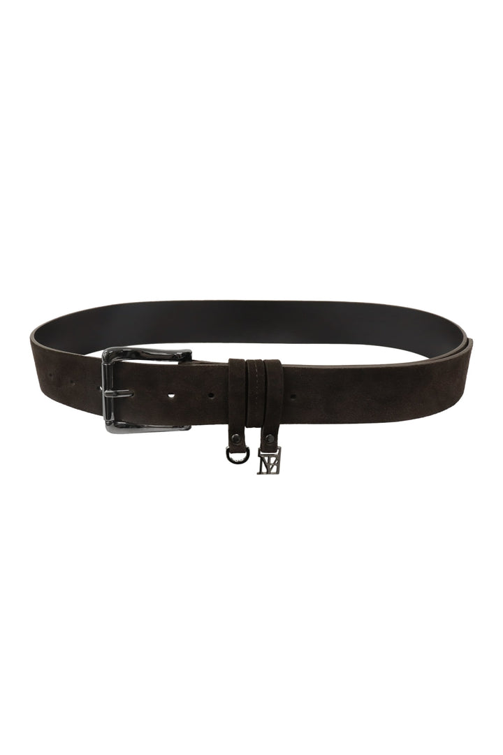 Treemingbird Wide Suede Belt Dark brown