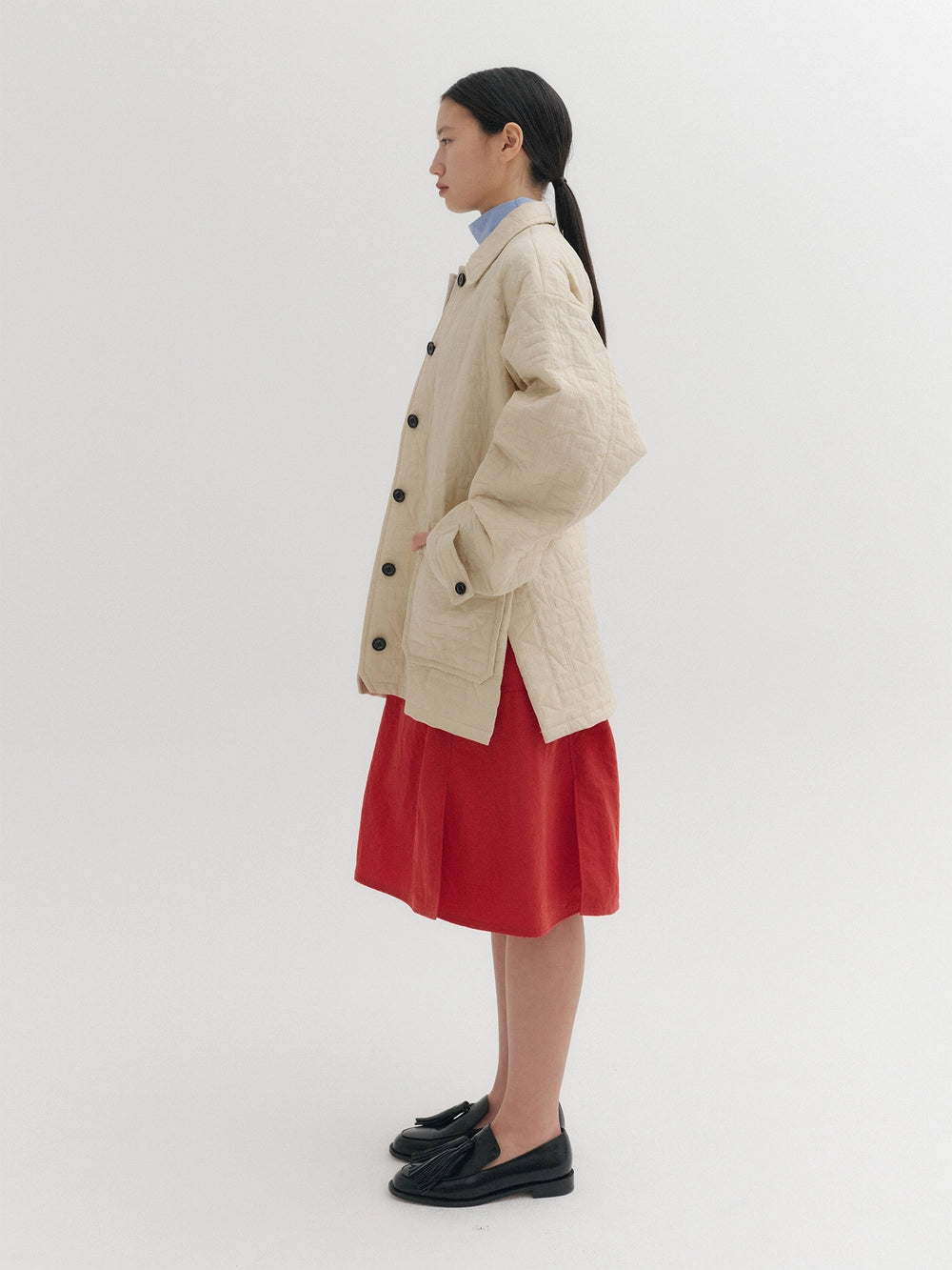 EENK Pocket A-Line Skirt - Red