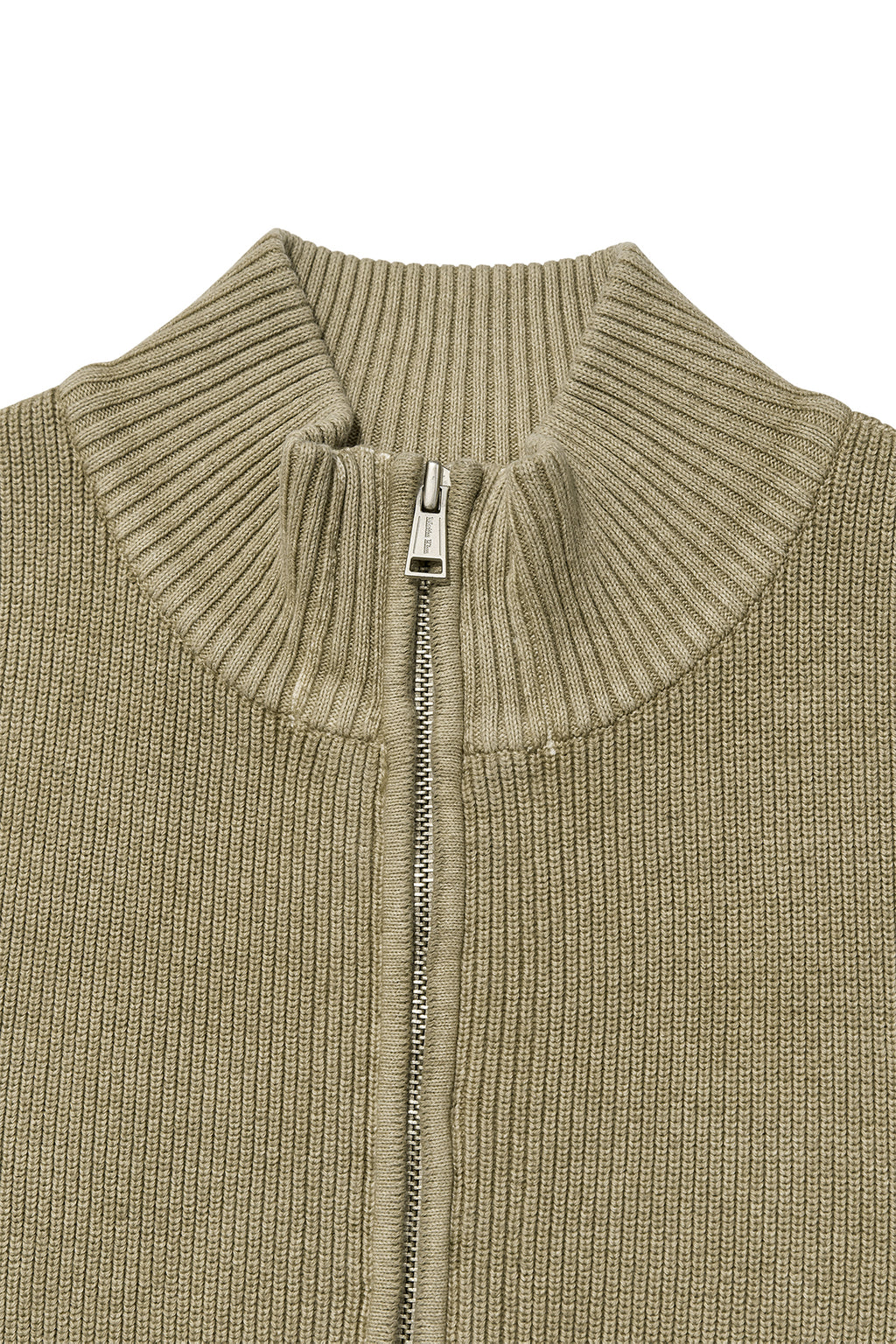 [matinkim] LOGO POINT WASHED KNIT VEST FOR WOMEN IN LIGHT KHAKI