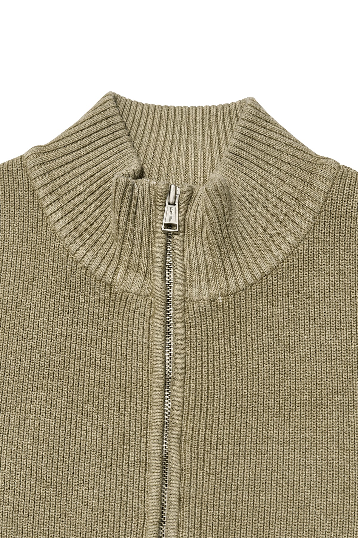 [matinkim] LOGO POINT WASHED KNIT VEST FOR WOMEN IN LIGHT KHAKI