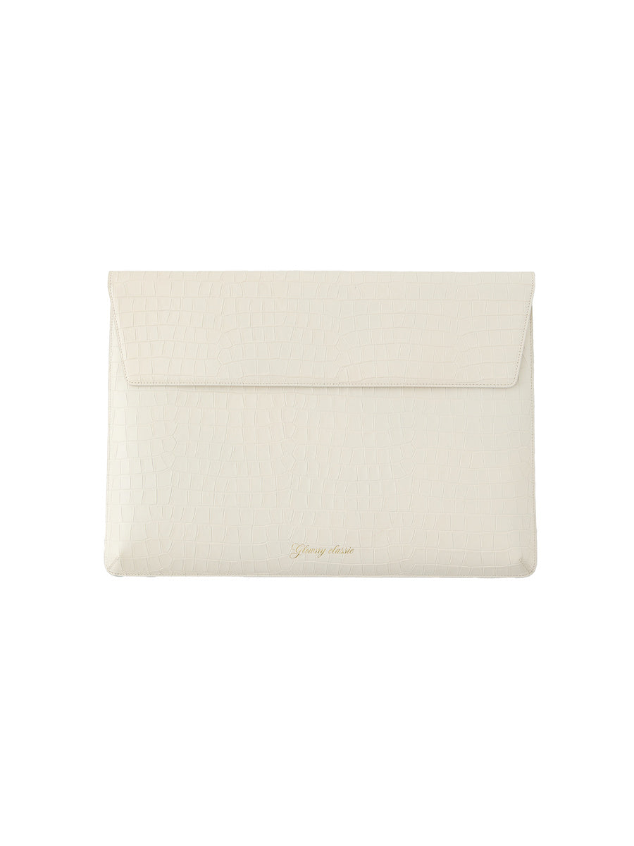 GLOWNY G Crack Leather Laptop Case 16 (Ivory)