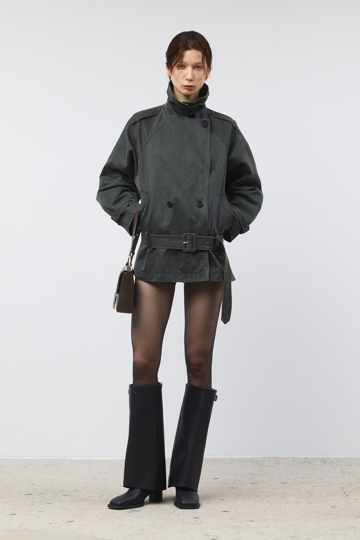 Matinkim Washed Trench Jacket IN Khaki