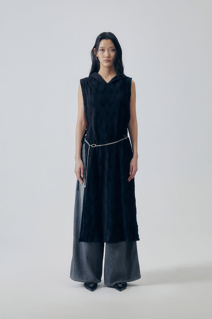 Treemingbird Pleated Cover-up Dress Black