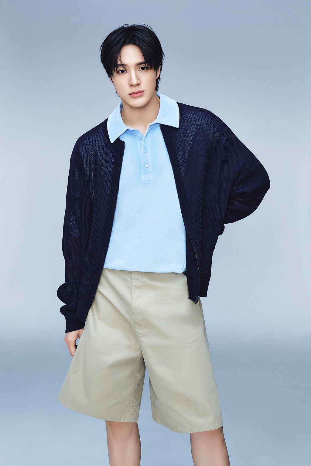 Matinkim Small Logo Washed Pique Top For Men IN Blue
