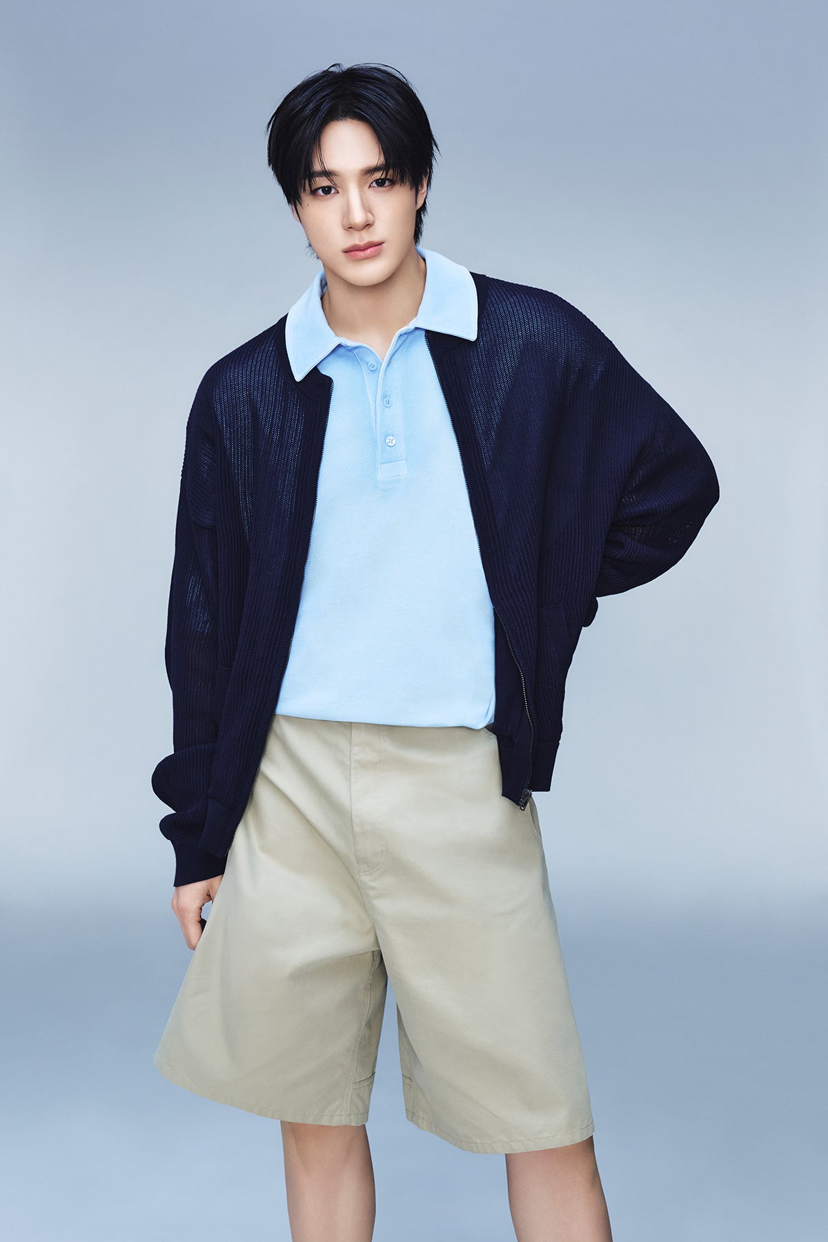 Matinkim Small Logo Washed Pique Top For Men IN Blue