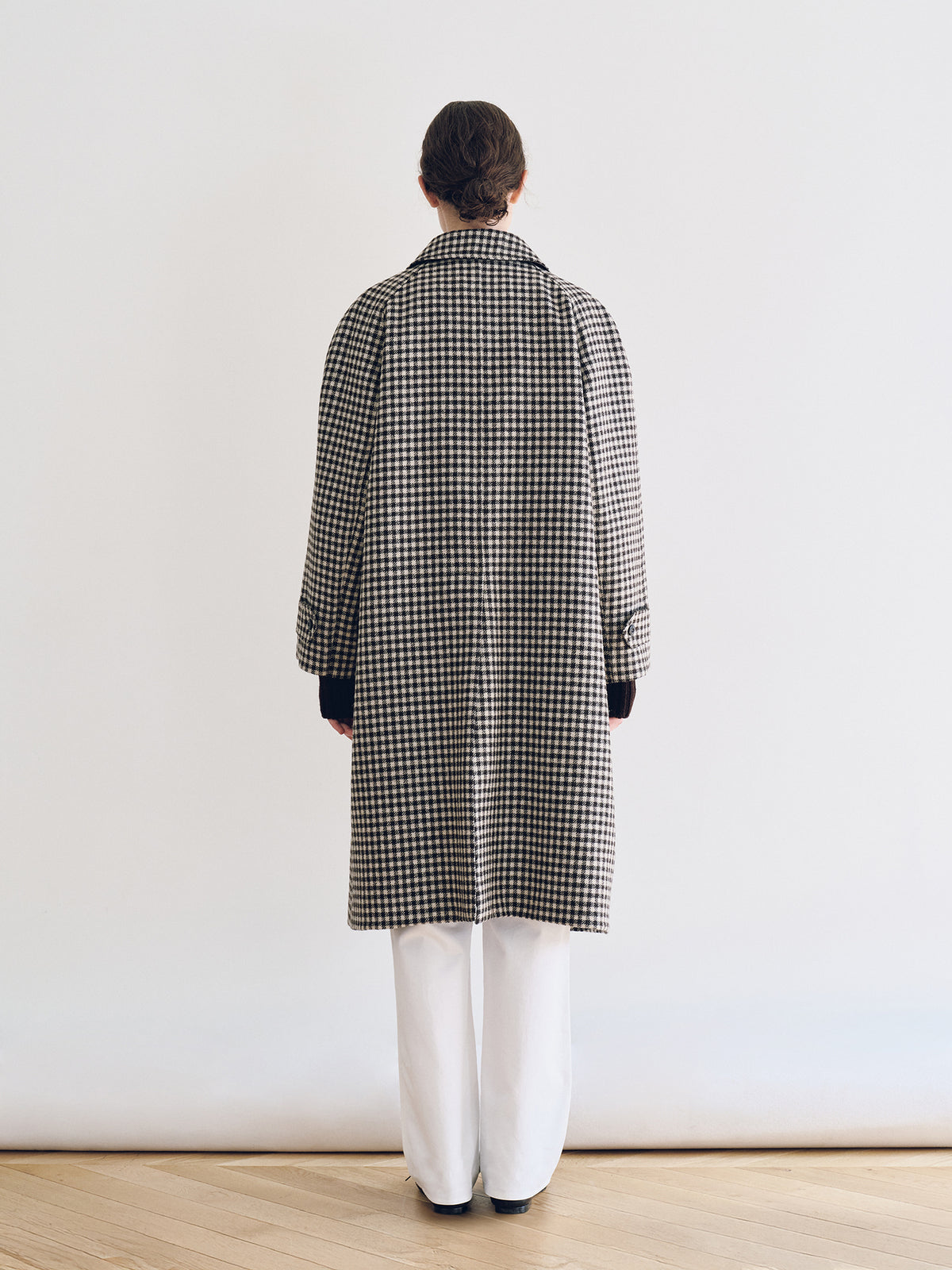 Nothing Written Bébé check balmacaan coat (Brown check)