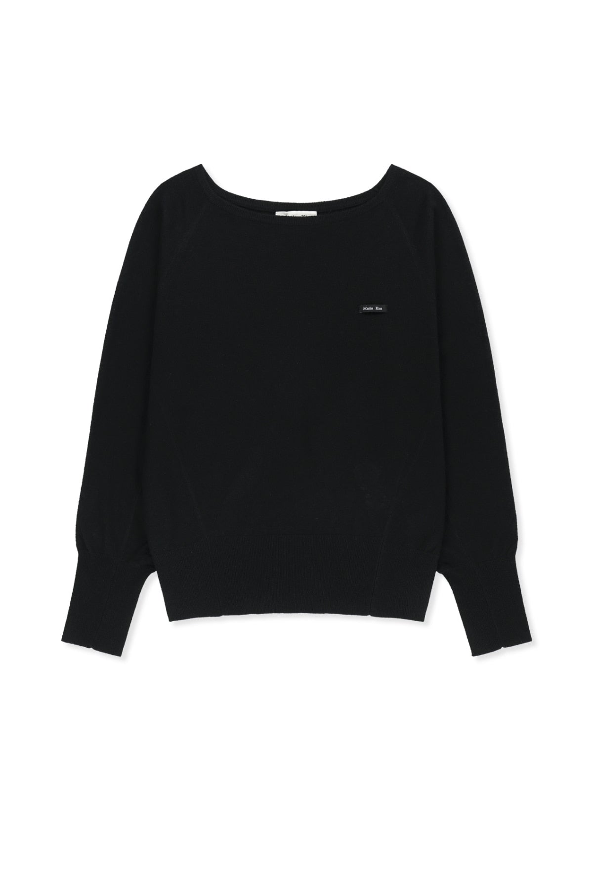 Matinkim Betwing Fit Boat Neck Knit Pullover IN Black