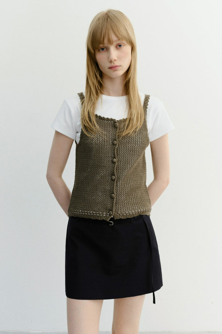 Dunst Belted Mini Skirt Deep Navy