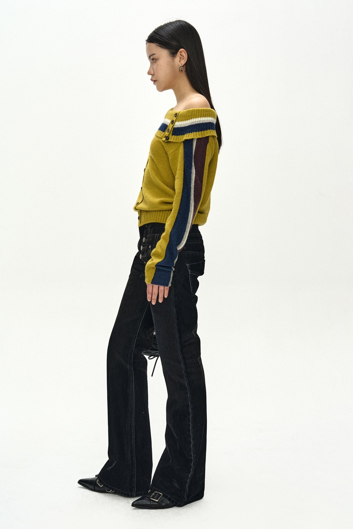 Andersson Bell Asymmetric Layered Bootcut Pants