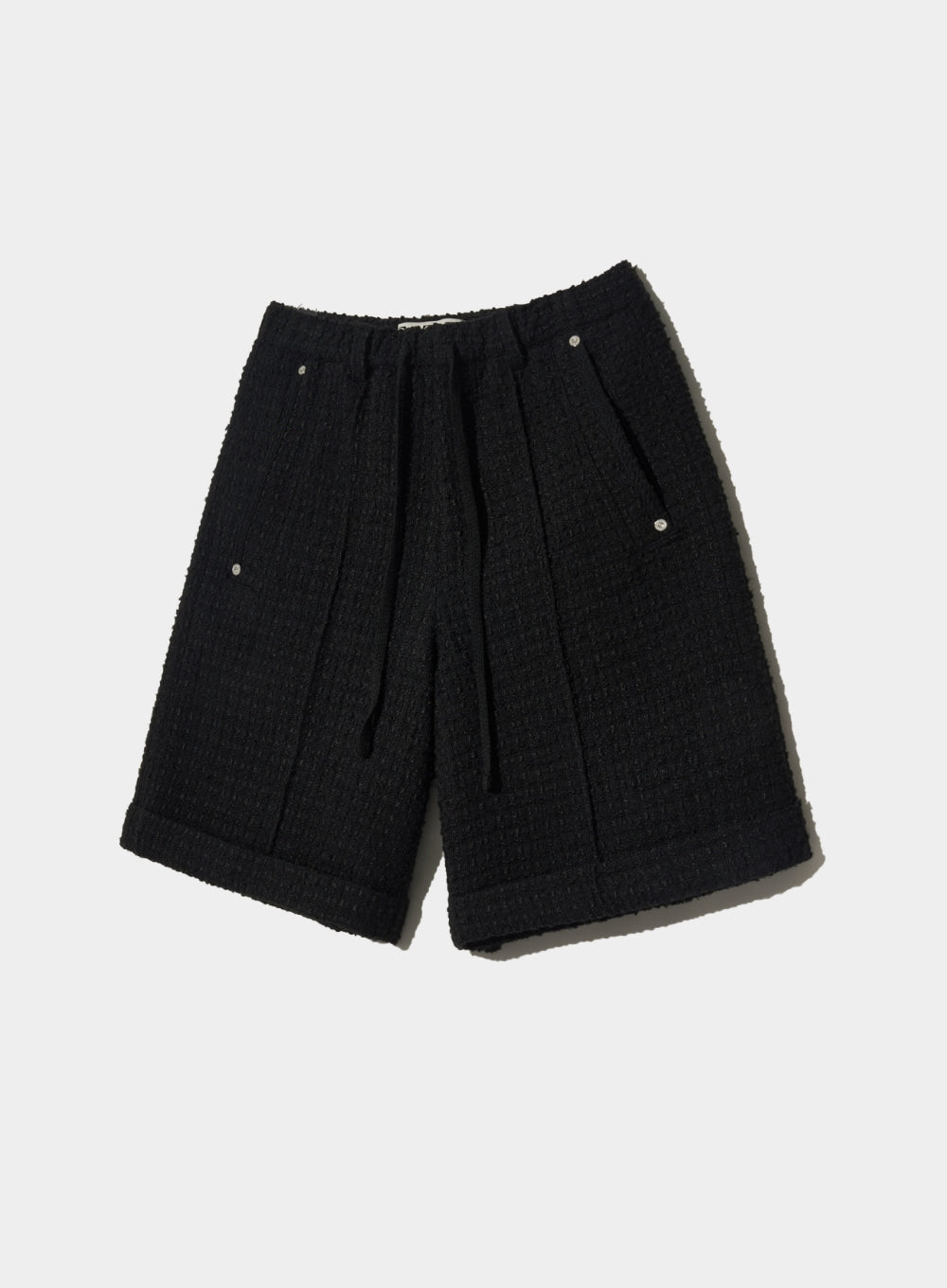 [satur] Aachen Wool Blend Tweed Half Pants - Resort Black
