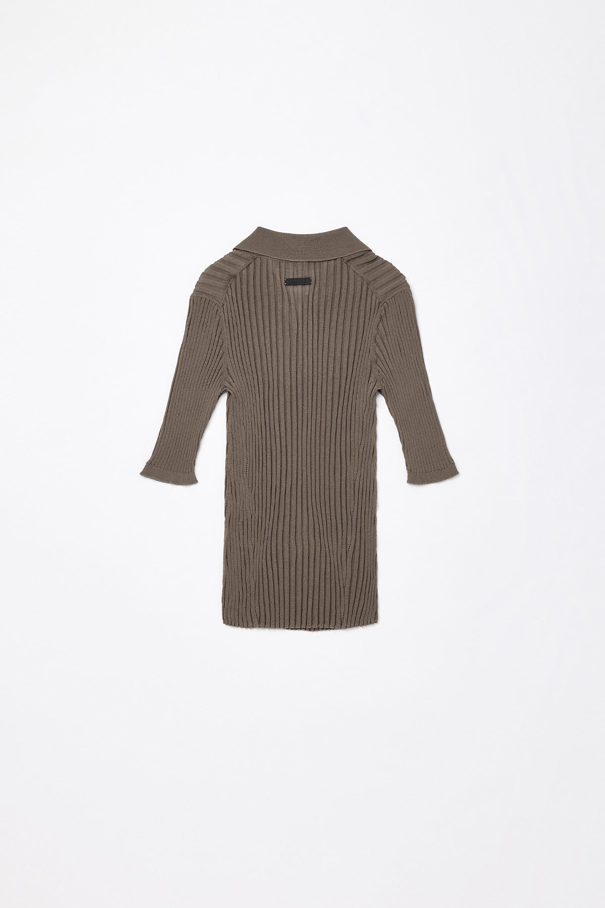 Matinkim See-Through Knit Pique Top IN Khaki Beige