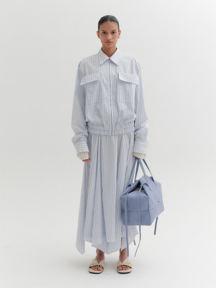 EENK Drape Long Skirt - Sky Blue