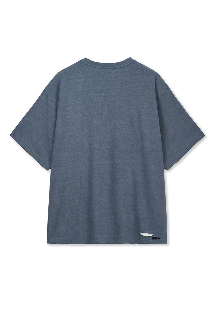 Matinkim Distressed Logo Top IN Smoke Blue