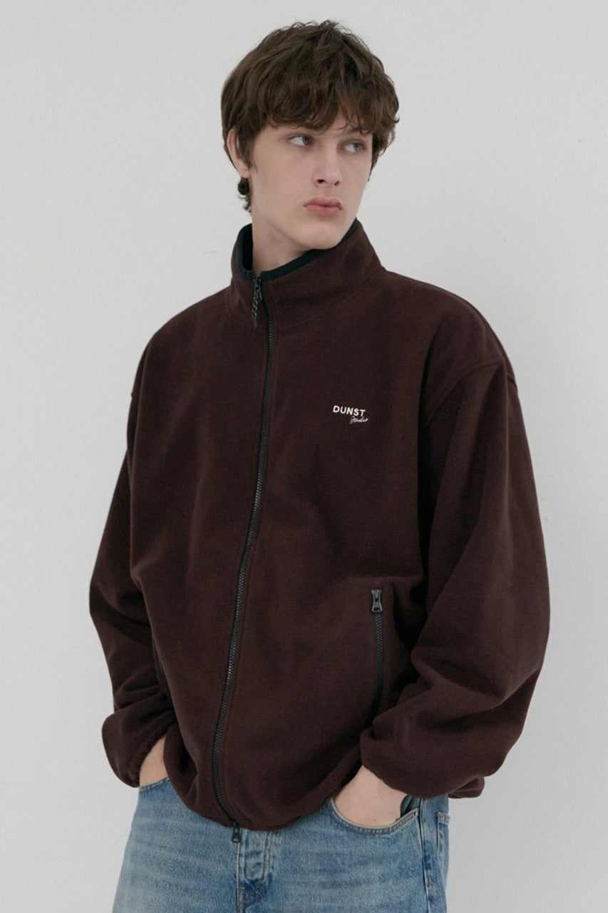 Dunst Unisex Zip-Up Fleece Sweatshirt Choco Brown