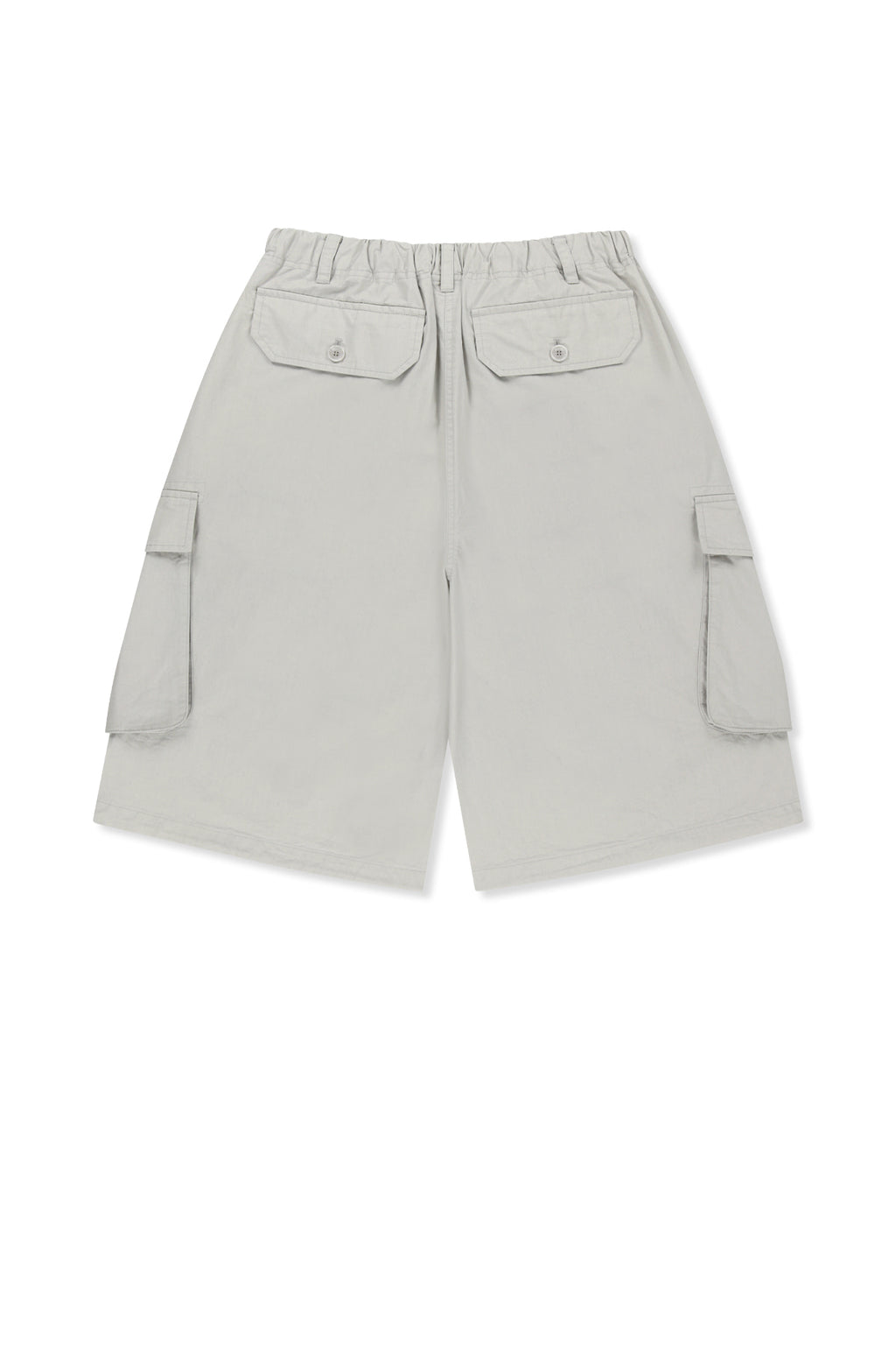 Matinkim Washed Cotton Patch Pocket Bermuda Pants IN Light Grey