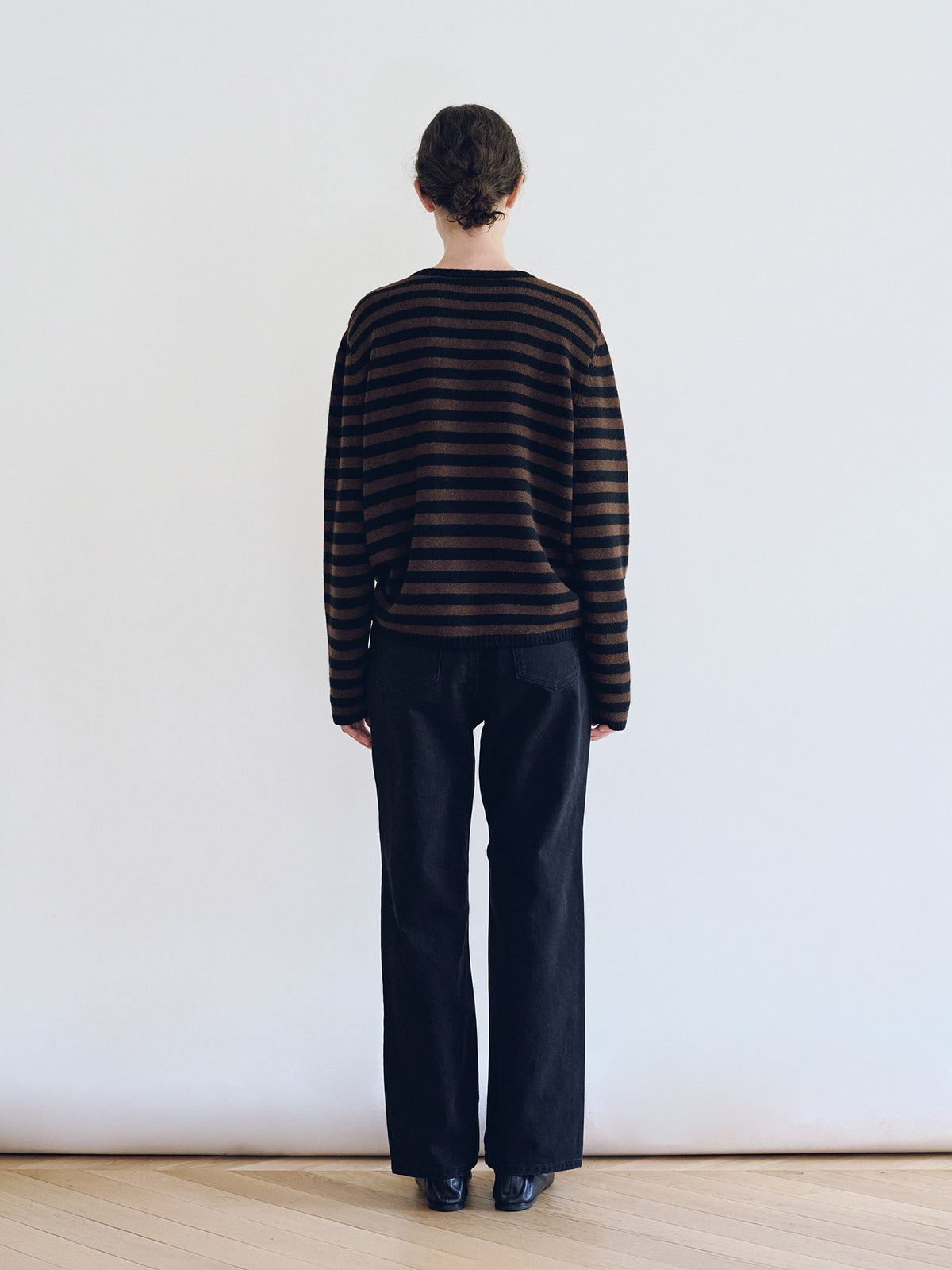 Nothing Written Molly V-Neck Pullover (Brown Stripe)