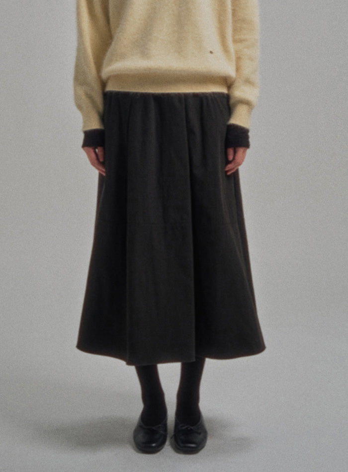 Mango Maniplease Miyu Shirring Skirt Black