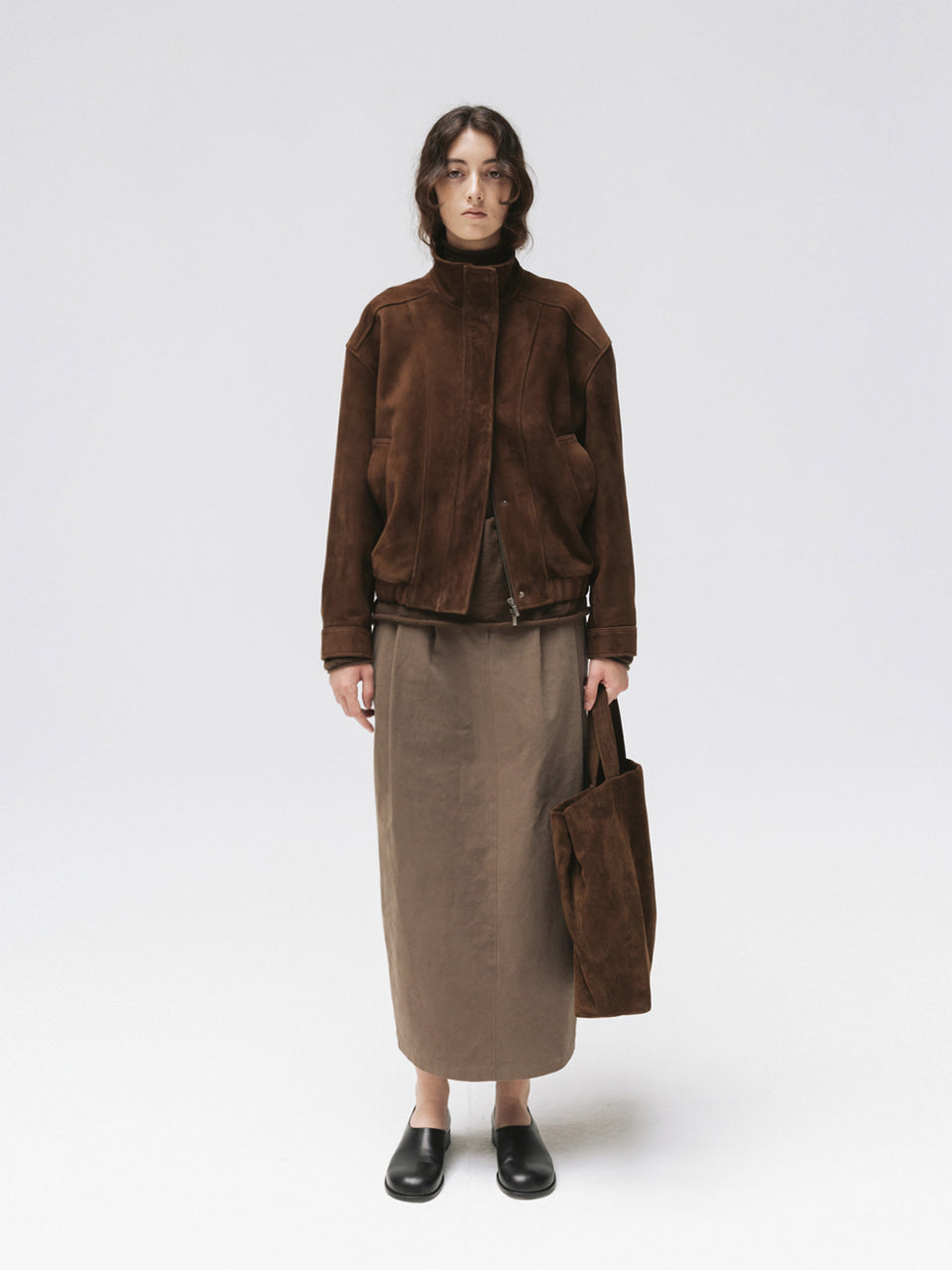Moia leather jumper (brown suede)