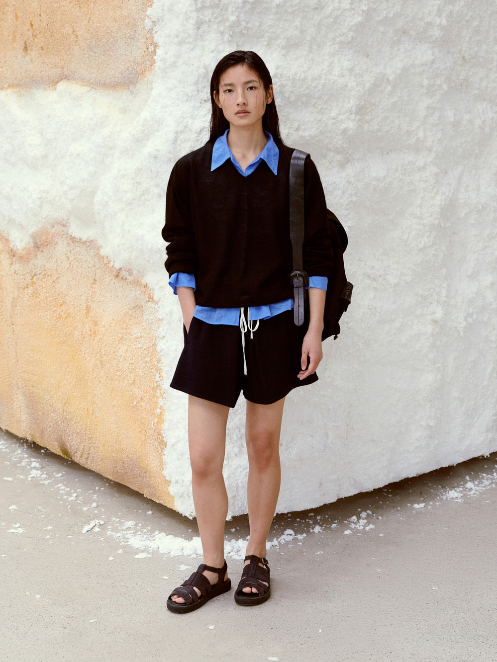 Low Classic Drawstring Fleece Shorts Navy
