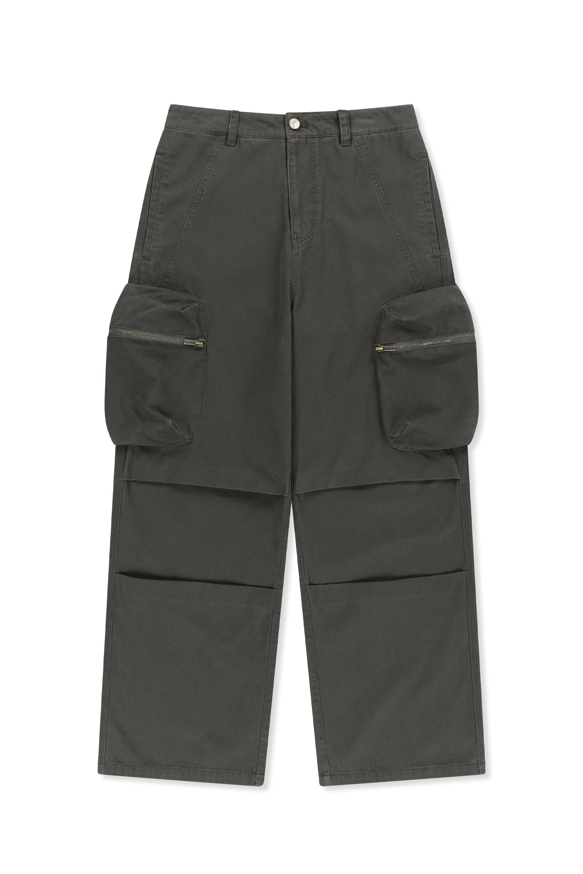 Matinkim Volume Tuck Cargo Pants IN Charcoal