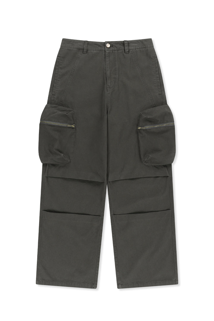 Matinkim Volume Tuck Cargo Pants IN Charcoal