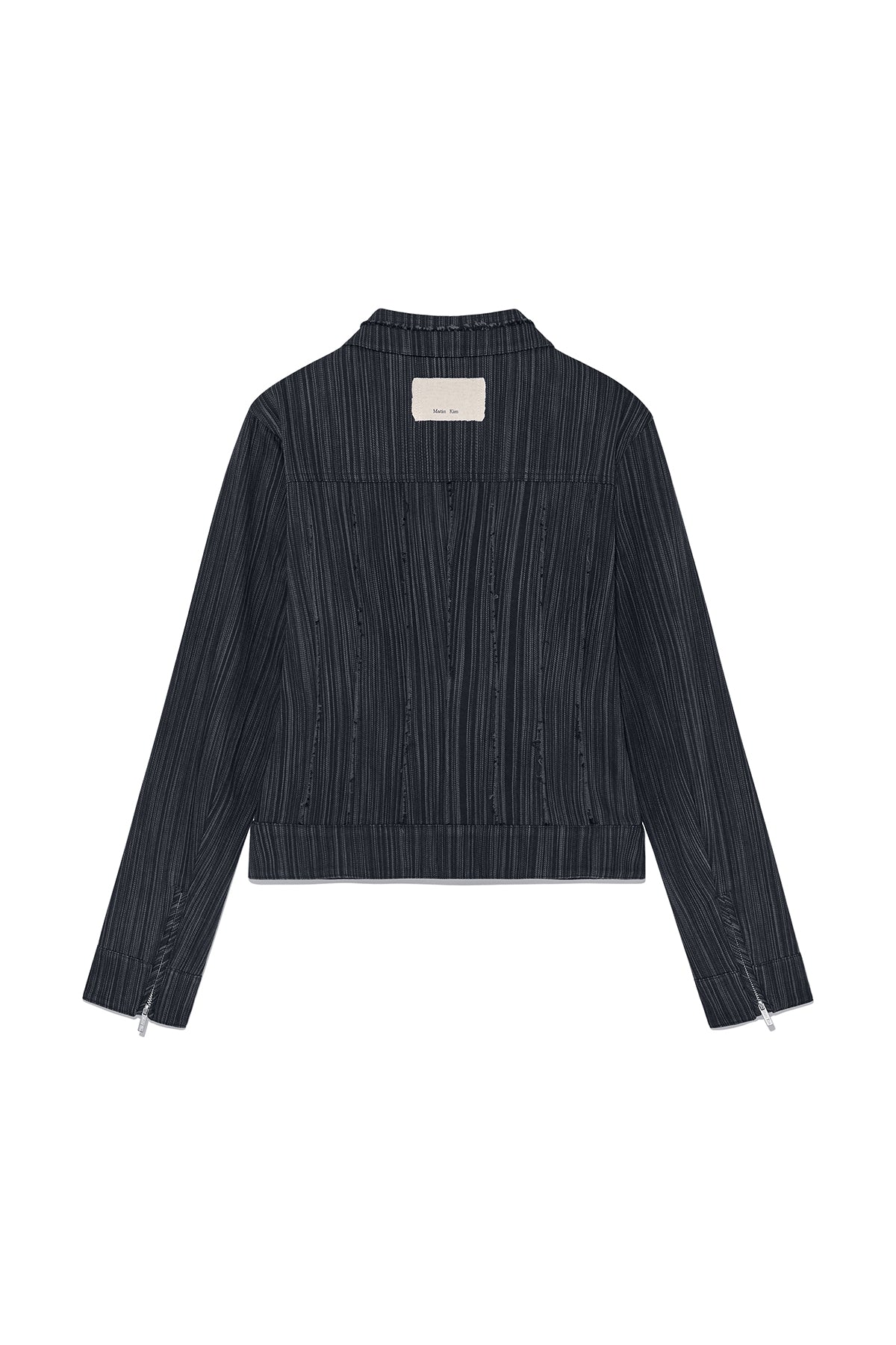 [matinkim] CUT OUT SLIM ZIP UP JUMPER IN CHARCOAL